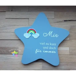 Best Erinnerung an ein Sternenkind, Geschenk für Sterneneltern, individuelle gestaltetes Trauergeschenk, grauer Stern Stern Mutmacher