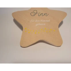 Clearance Erinnerung an Sternenkind, Verstorbene, Geschenk für Angehörige, Stern aus Holz für Mama Papa Oma Opa, Anstatt Trauerka Mutmacher
