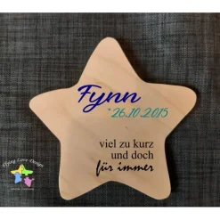 Online Erinnerung an Sternenkind, Verstorbene, Geschenk für Angehörige, individuelle gestaltetes Trauergeschenk, Stern aus Hol Mutmacher