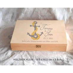 Geschenke|Das Moment Erinnerungsbox aus Holz Hochzeit Anker
