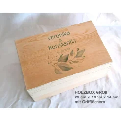 Geschenke|Das Moment Erinnerungsbox aus Holz Hochzeit Salbei II