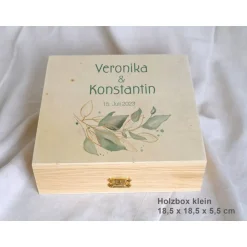 Geschenke|Das Moment Erinnerungsbox aus Holz Hochzeit Salbei II