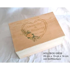 Clearance Erinnerungsbox aus Holz Hochzeit Geometric Heart Geschenke