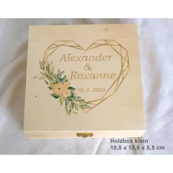 Clearance Erinnerungsbox aus Holz Hochzeit Geometric Heart Geschenke