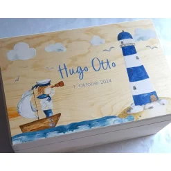 Geschenke|Das Moment Erinnerungsbox aus Holz Hochzeit Design Leuchtturm