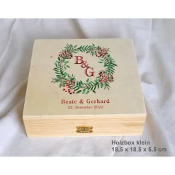 Geschenke|Das Moment Erinnerungsbox aus Holz Hochzeit Design Christmas Wreath