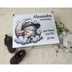 Best Erinnerungsbox für Baby, Erinnerungskiste, personalisierte Erinnerungskiste, Baby Geschenk personalisiert Schaaf Geschenke