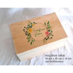 Sale Erinnerungsbox Greenery Hochzeit Familie Freunde exotisch aus Holz Geschenke