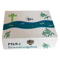 Sale Erinnerungskiste Erinnerungsbox „ Fische“ Taufe Kommunion Konfirmation Geschenk Geschenke
