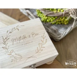Best Erinnerungskiste zur Hochzeit | Personalisierte Erinnerungsbox | Holzkiste mit Gravur | Geschenk zur Hochzeit Geldgeschenke
