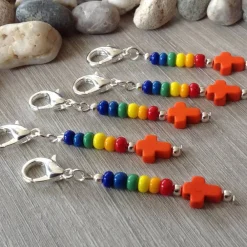 Best 5er-Set farbenfrohe Gastgeschenke mit Howlithkreuz – Mitbringsel & Mitgebsel Charms Gastgeschenke