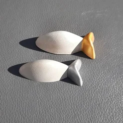 New 5er-Set Fische aus Beton als Tischdekoration für Kommunion Dekoration