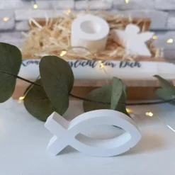 Erstkommunion Geschenkset – Handgemachte Deko & Kerze zur Kommunion Dekoration