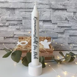 Erstkommunion Geschenkset – Handgemachte Deko & Kerze zur Kommunion Dekoration