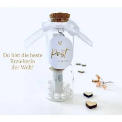 Danksagungskarten|Blomidesign Erzieher Geschenk Erzieherin Abschiedsgeschenk Flaschenpost