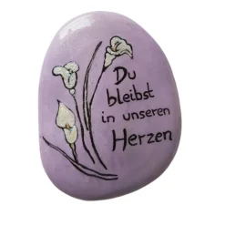 Gedenksteine|Sentimentina Ewige Erinnerung: Trauerstein mit Weißen Calla Blumen
