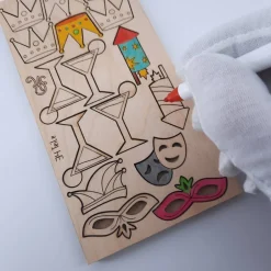 Deko|Hölzchenfee Fasching Karneval Halloween Streudeko 34-Teile Holz zum Basteln Verzieren Gestalten und Dekorieren DIY