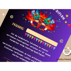 Outlet Faschingsurkunde für den Kinderfasching als Mitgebsel | Urkunde Fasching | A4 | Urkunden ausdrucken | Kinderparty | Deko