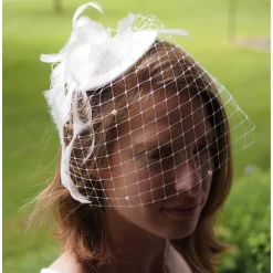 Clearance Fascinator, Sinamay mit Federn und Schleier Haarschmuck & Kopfputz