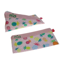 Discount Federmäppchen Ananas rosa mit Namen personalisiert Mäppchen Schulmäppchen Schlamperle Brillenetui Schlampermäppchen Kinder Federmäppchen