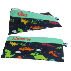 Federmäppchen Dinosaurier mit Namen personalisiert Mäppchen Schulmäppchen Schlamperle Brillenetui Schlamperle Organizer Kinder Federmäppchen