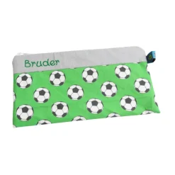 Federmäppchen|Mein Name Federmäppchen Fussball grün mit Namen personalisiert Mäppchen Schulmäppchen Schlamperle Brillenetui Schlampermäppchen