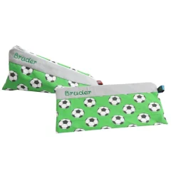 Online Federmäppchen Fussball grün mit Namen personalisiert Mäppchen Schulmäppchen Schlamperle Brillenetui Schlampermäppchen Kinder Federmäppchen