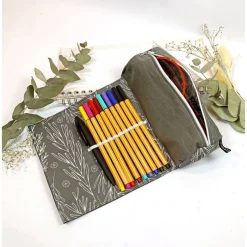 Federmäppchen|Tochter von Walter Federmäppchen grau personalisiert Schule Stiftemäppchen mit Gummiband, Geschenk Studentin Lehrerin Schülerin
