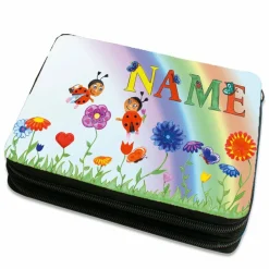 Discount Federmäppchen inkl. Inhalt Motiv Marienkäfer mit Name / personalisierbar Kinder Federmäppchen