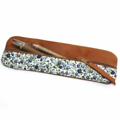Hot FEDERMÄPPCHEN Leder & blaue Rosen Federmäppchen