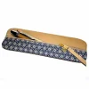 Clearance Federmäppchen Leder & Stoff „Asanoha” blau beige Federmäppchen