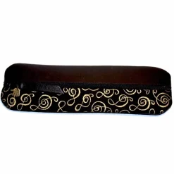 Online FEDERMÄPPCHEN Leder schwarz & Musik Notenschlüssel Federmäppchen