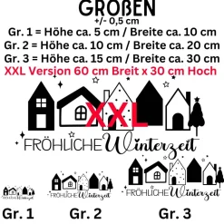 Hot Fensterbild fröhliche Winterzeit Weihnachtsdekoration Sticker Aufkleber 2 Farben 3 Größen auch in XXL Sticker & Aufkleber
