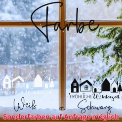 Hot Fensterbild fröhliche Winterzeit Weihnachtsdekoration Sticker Aufkleber 2 Farben 3 Größen auch in XXL Sticker & Aufkleber