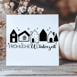 Hot Fensterbild fröhliche Winterzeit Weihnachtsdekoration Sticker Aufkleber 2 Farben 3 Größen auch in XXL Sticker & Aufkleber