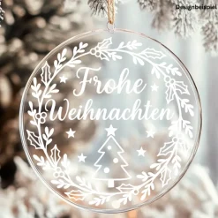 Sticker & Aufkleber|frickelfrieda Fensterbild Kranz Aufkleber Frohe Weihnachten Mistelkranz | Winterzeit Deko für Advent und Weihnachten, Exklusiv