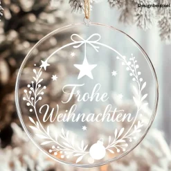 Online Fensterbild Kranz Aufkleber Frohe Weihnachten | Winterzeit Deko für Advent und Weihnachten, Exklusiv Sticker & Aufkleber