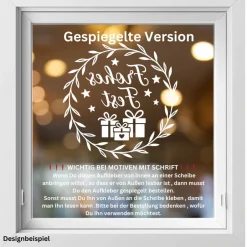 Sticker & Aufkleber|frickelfrieda Fensterbild Kranz Aufkleber Frohes Fest Geschenke| Winterzeit Deko für Advent und Weihnachten, Exklusiv