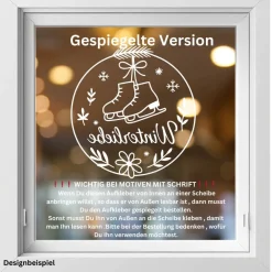 Hot Fensterbild Kranz Aufkleber Winterliebe | Winterzeit Deko für Advent und Weihnachten, Exklusiv Sticker & Aufkleber