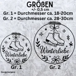 Hot Fensterbild Kranz Aufkleber Winterliebe | Winterzeit Deko für Advent und Weihnachten, Exklusiv Sticker & Aufkleber