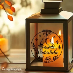 Hot Fensterbild Kranz Aufkleber Winterliebe | Winterzeit Deko für Advent und Weihnachten, Exklusiv Sticker & Aufkleber