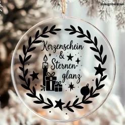 Fensterbild Kranz Aufkleber Kerzenschein & Sternenglanz  | Winterzeit Deko für Advent und Weihnachten, Exklusiv Sticker & Aufkleber