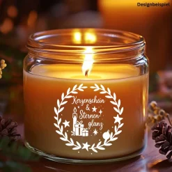 Fensterbild Kranz Aufkleber Kerzenschein & Sternenglanz  | Winterzeit Deko für Advent und Weihnachten, Exklusiv Sticker & Aufkleber