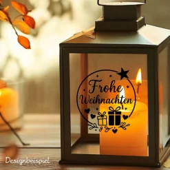 Sticker & Aufkleber|frickelfrieda Fensterbild Kranz Aufkleber Frohe Weihnachten Geschenk | Winterzeit Deko für Advent und Weihnachten, Exklusiv
