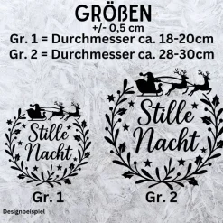 Clearance Fensterbild Kranz Aufkleber Stille Nacht Rentier | Winterzeit Deko für Advent und Weihnachten, Exklusiv Sticker & Aufkleber