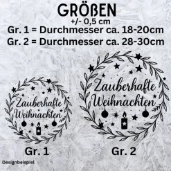 Fensterbild Kranz Aufkleber Zauberhafte Weihnachten | Winterzeit Deko für Advent und Weihnachten, Exklusiv Sticker & Aufkleber