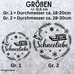 Discount Fensterbild Kranz Aufkleber Schneeliebe | Winterzeit Deko für Advent und Weihnachten, Exklusiv Sticker & Aufkleber