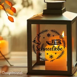 Discount Fensterbild Kranz Aufkleber Schneeliebe | Winterzeit Deko für Advent und Weihnachten, Exklusiv Sticker & Aufkleber