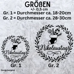 Sticker & Aufkleber|frickelfrieda Fensterbild Kranz Aufkleber Nikolausstiefel Nikolaustag | Winterzeit Deko Adventzeit und Nikolaus , Exklusiv