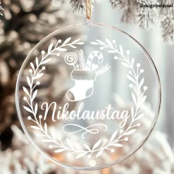 Sticker & Aufkleber|frickelfrieda Fensterbild Kranz Aufkleber Nikolausstiefel Nikolaustag | Winterzeit Deko Adventzeit und Nikolaus , Exklusiv
